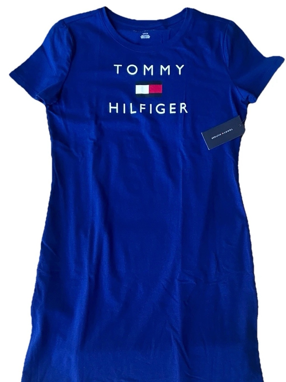 Tommy Hilfiger Royal Blue Logo Short-Sleeve Tee Dress